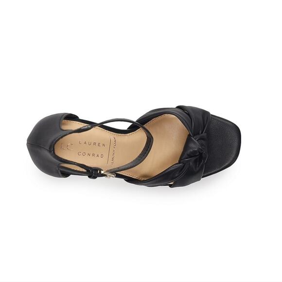 LC LAUREN NWT WOMENS CONRAD CARMELIZE SOFT KNOT PLATFORM HEEL SANDALS - Picture 6 of 9